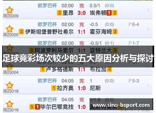 足球竞彩场次较少的五大原因分析与探讨