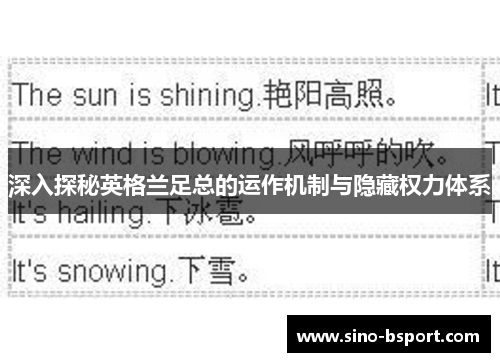 深入探秘英格兰足总的运作机制与隐藏权力体系